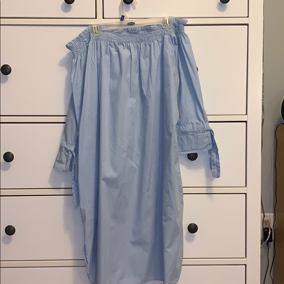 Blue off the shoulder Reversed Dress - Picture 2 of 2